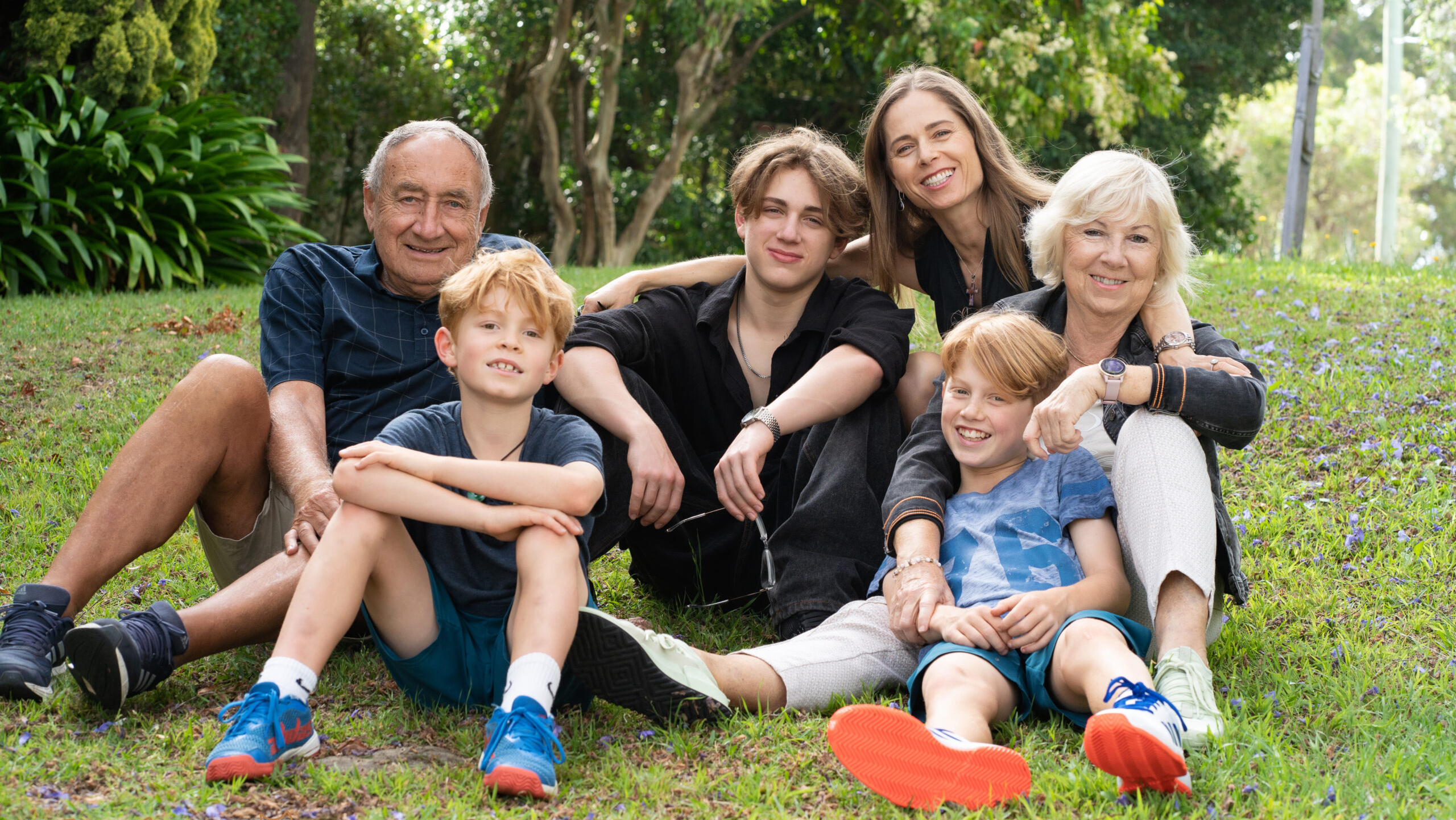 portrait of three generation family